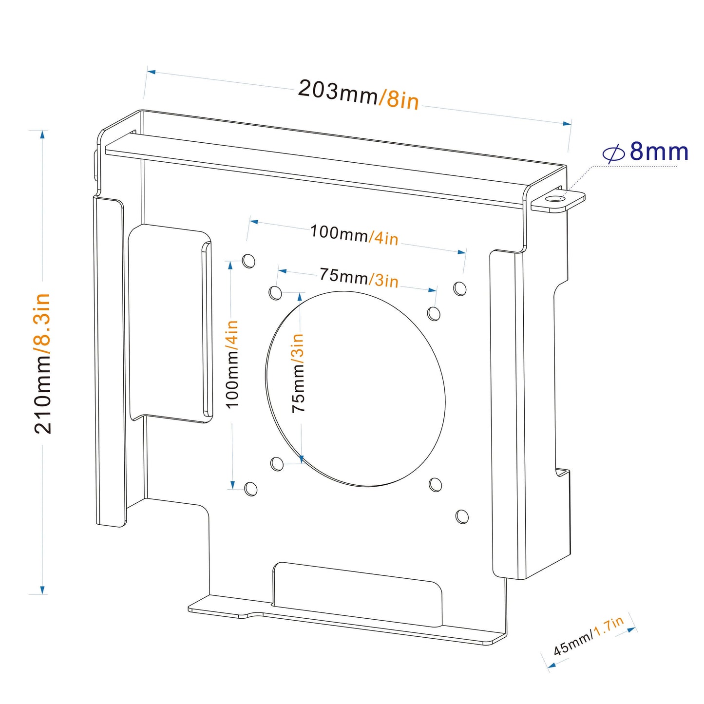 Anti-Theft Mount for Mac Mini-Wall Mount Under Desk Mount Or Monitor Vesa Mount for Mac Mini 2018-2021 M1 - Monzlteck