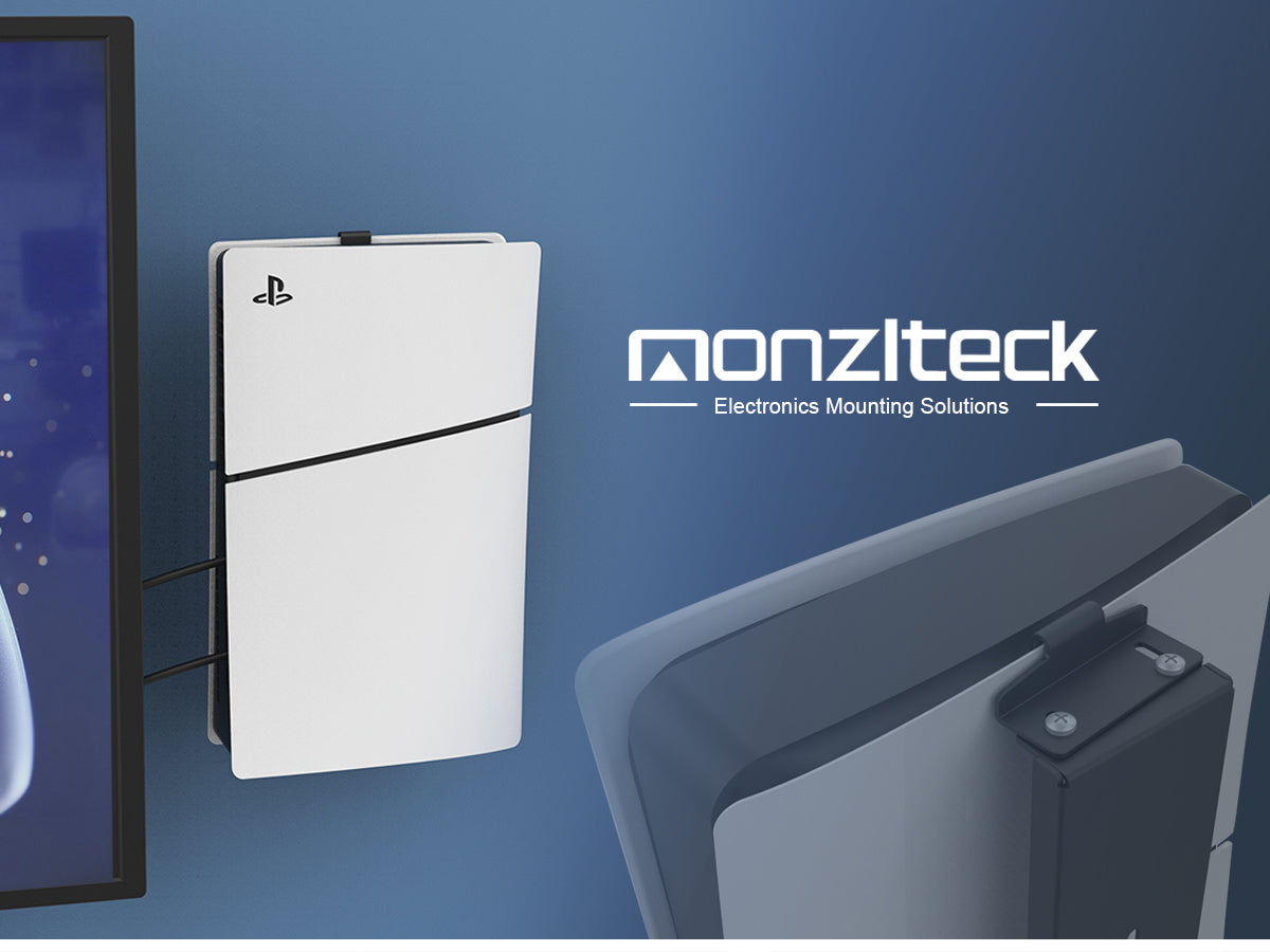 Monzlteck Wall mount for ps5/ps5 slim .Steel Mount Wall Holder Bracket for ps5 slim,Digital and Disc,Easy To Install - Monzlteck