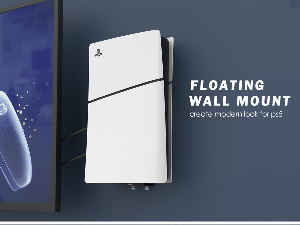 Monzlteck Wall mount for ps5/ps5 slim .Steel Mount Wall Holder Bracket for ps5 slim,Digital and Disc,Easy To Install - Monzlteck