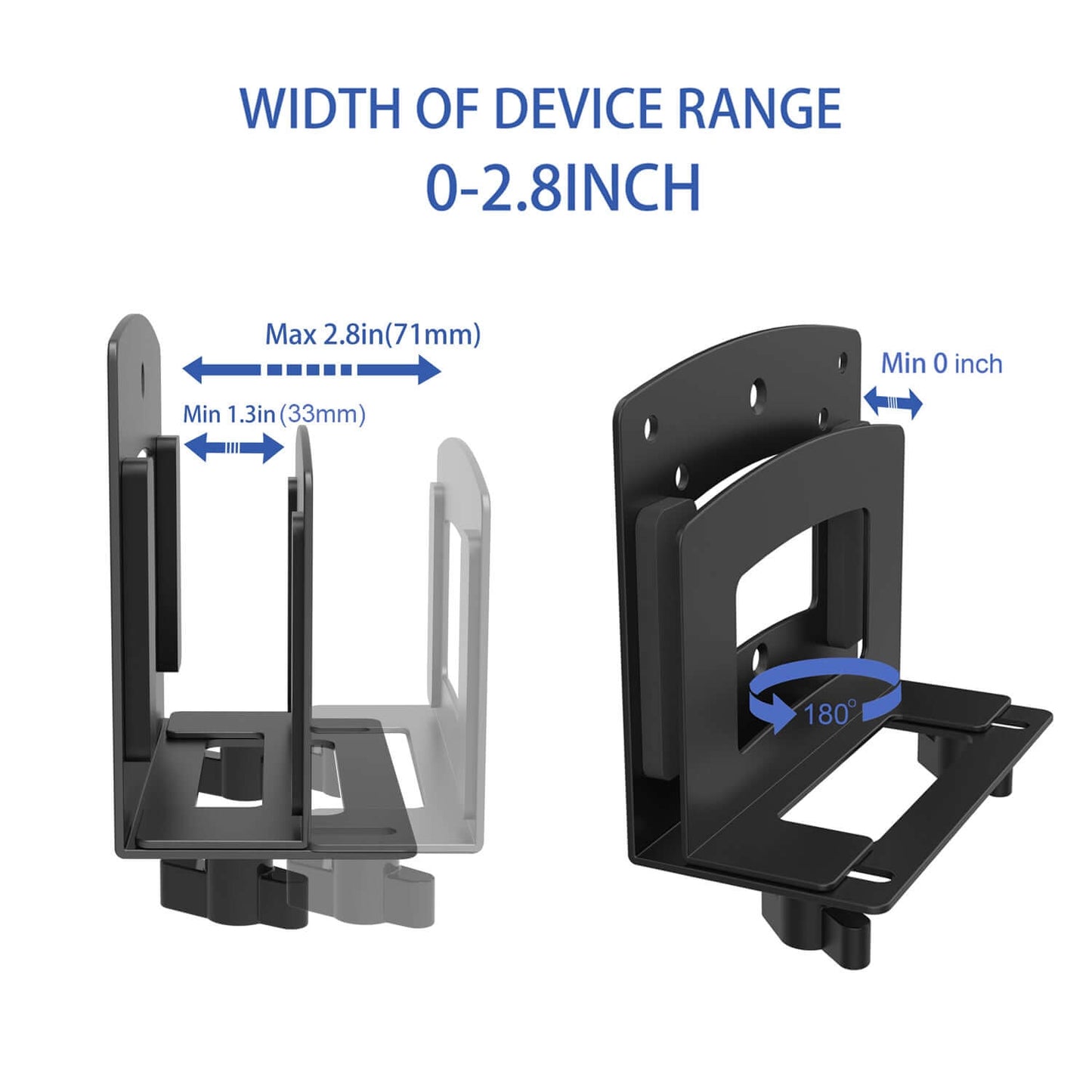 Monzlteck Adjustable Small Device Wall Mount Or VESA Mount Behind The Monitor |Design for Streaming Media Player, Switch, WII,Cable Boxes, Modems,Router,Power,Mini pc,mac Mini,OptiPlex MFF and More
