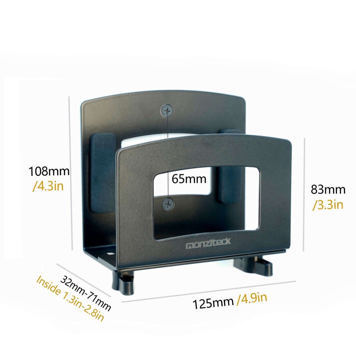 Monzlteck Adjustable Small Device Wall Mount Or VESA Mount Behind The Monitor |Design for Streaming Media Player, Switch, WII,Cable Boxes, Modems,Router,Power,Mini pc,mac Mini,OptiPlex MFF and More
