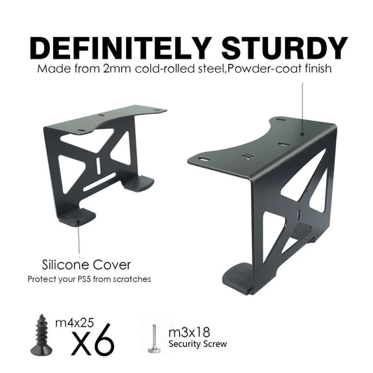 Monzlteck Under Desk Mount for PS5/PS5 Slim ,Stealth Mount Compaitble with Playstation 5 Disc & Digital Edition Console - Monzlteck