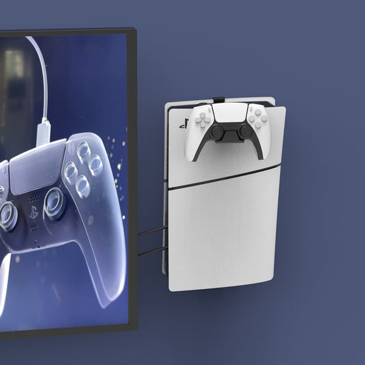 Monzlteck Wall mount for ps5/ps5 slim .Steel Mount Wall Holder Bracket for ps5 slim,Digital and Disc,Easy To Install - Monzlteck