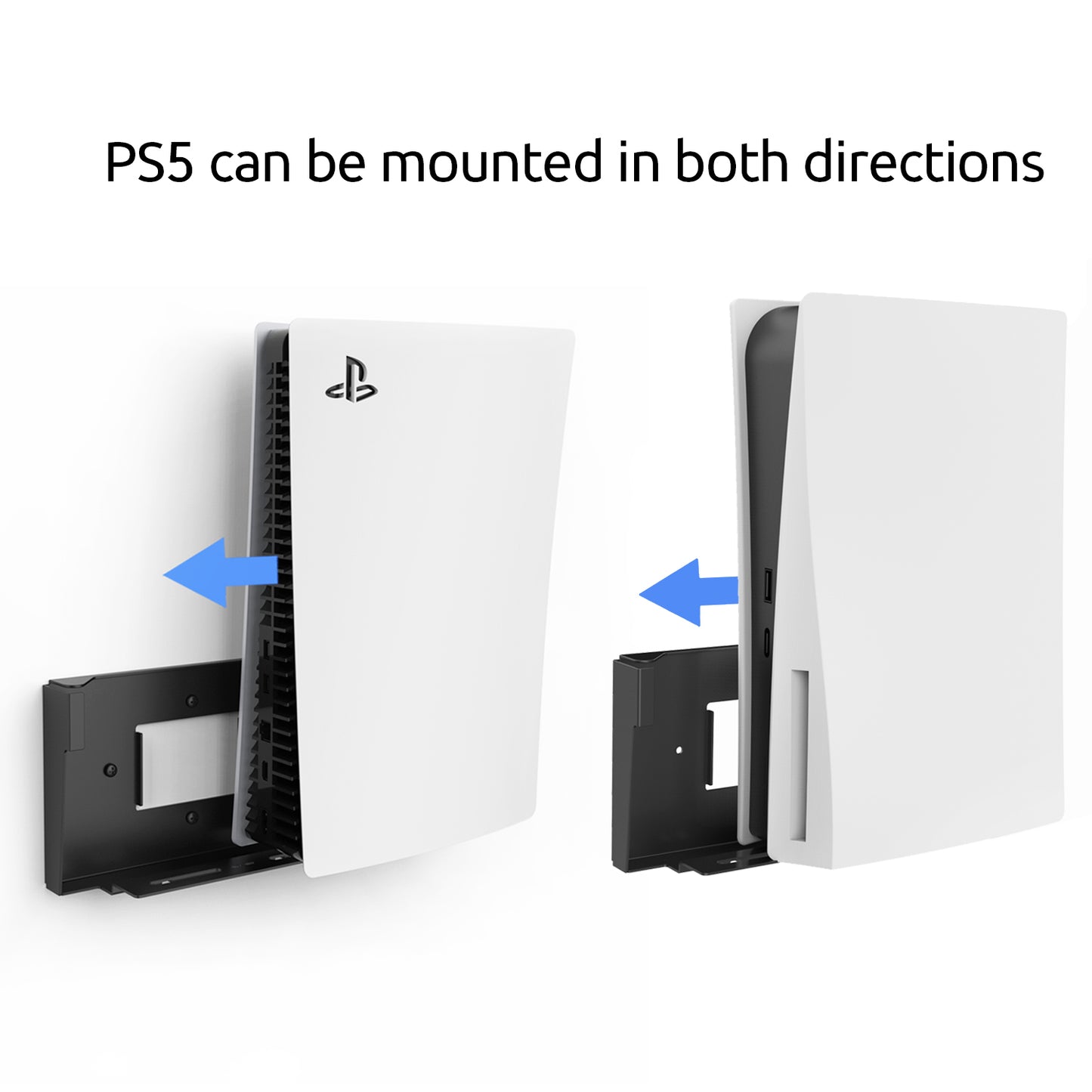 Monzlteck Wall Mount for PS5/PS5 Slim Playstation 5(Disc and Digital),All Metal Vertical Hanging on Wall, Space Saver, Easy to Install(Black)… - Monzlteck