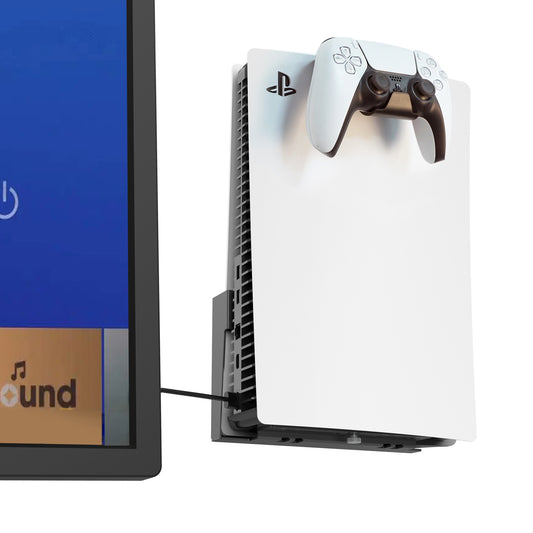 Monzlteck Wall Mount for PS5/PS5 Slim Playstation 5(Disc and Digital),All Metal Vertical Hanging on Wall, Space Saver, Easy to Install(Black)… - Monzlteck