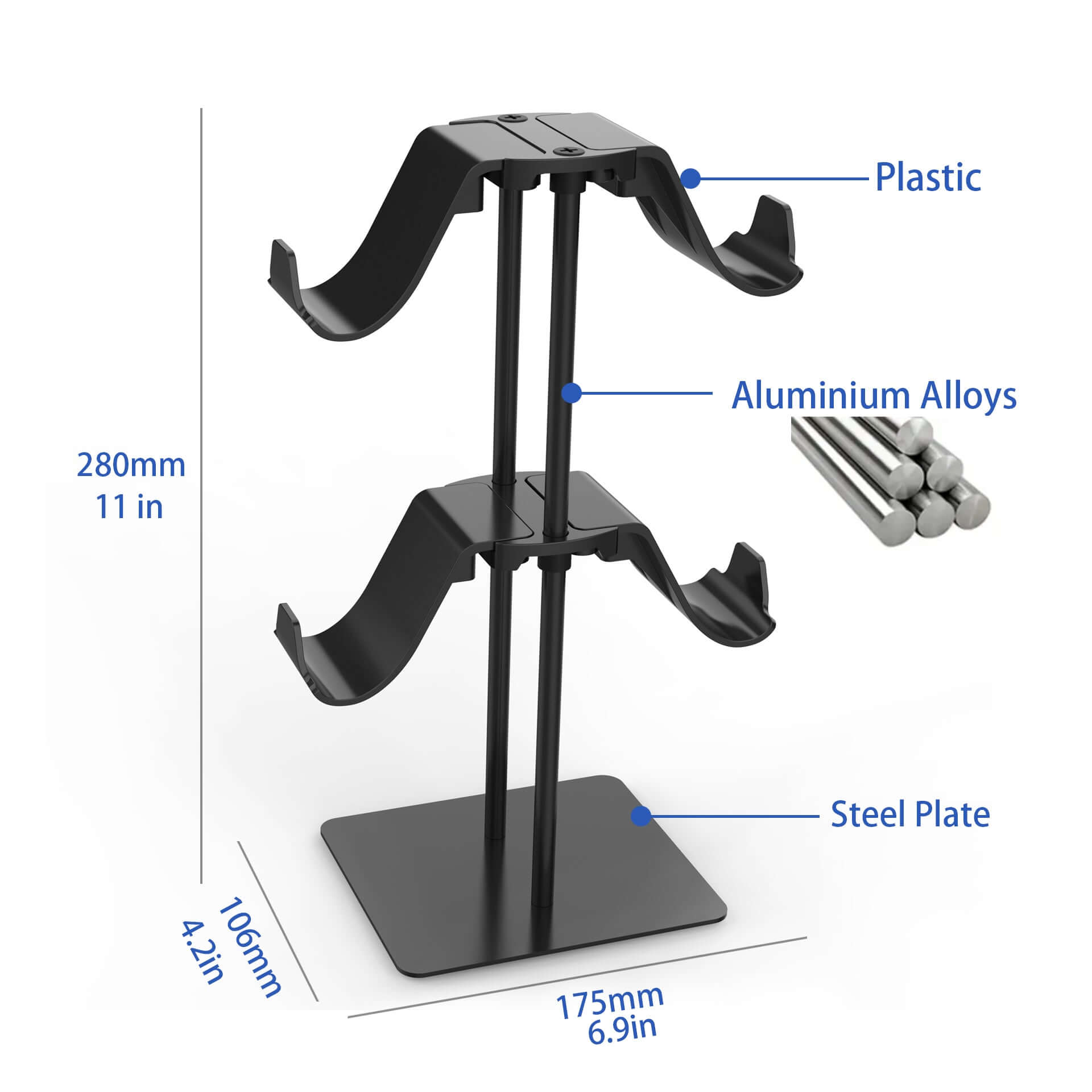 Monzlteck Desk Controller Holder, 2 Tier Metal Based Stand, Universal Controller Holder, Fit for PS4/PS5/SWITCH/XBOX - Monzlteck