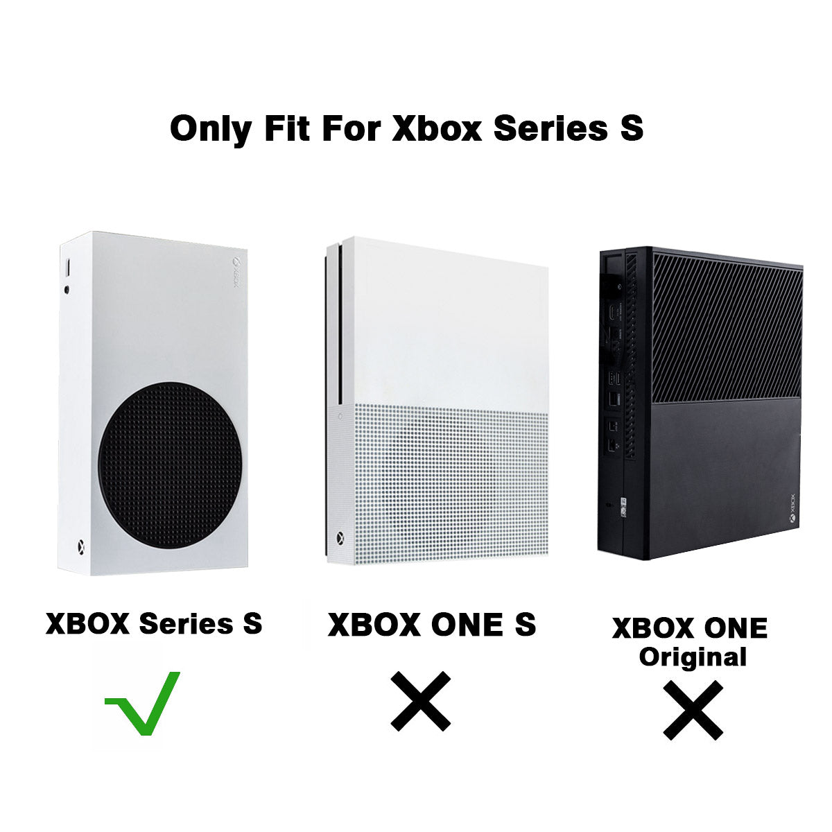 Monzlteck Wall Mount Holer for Xbox Series S,All Metal Hanging On Wall with Power Botton Left/Right,Wall Shelf Bracket for XSS - Monzlteck