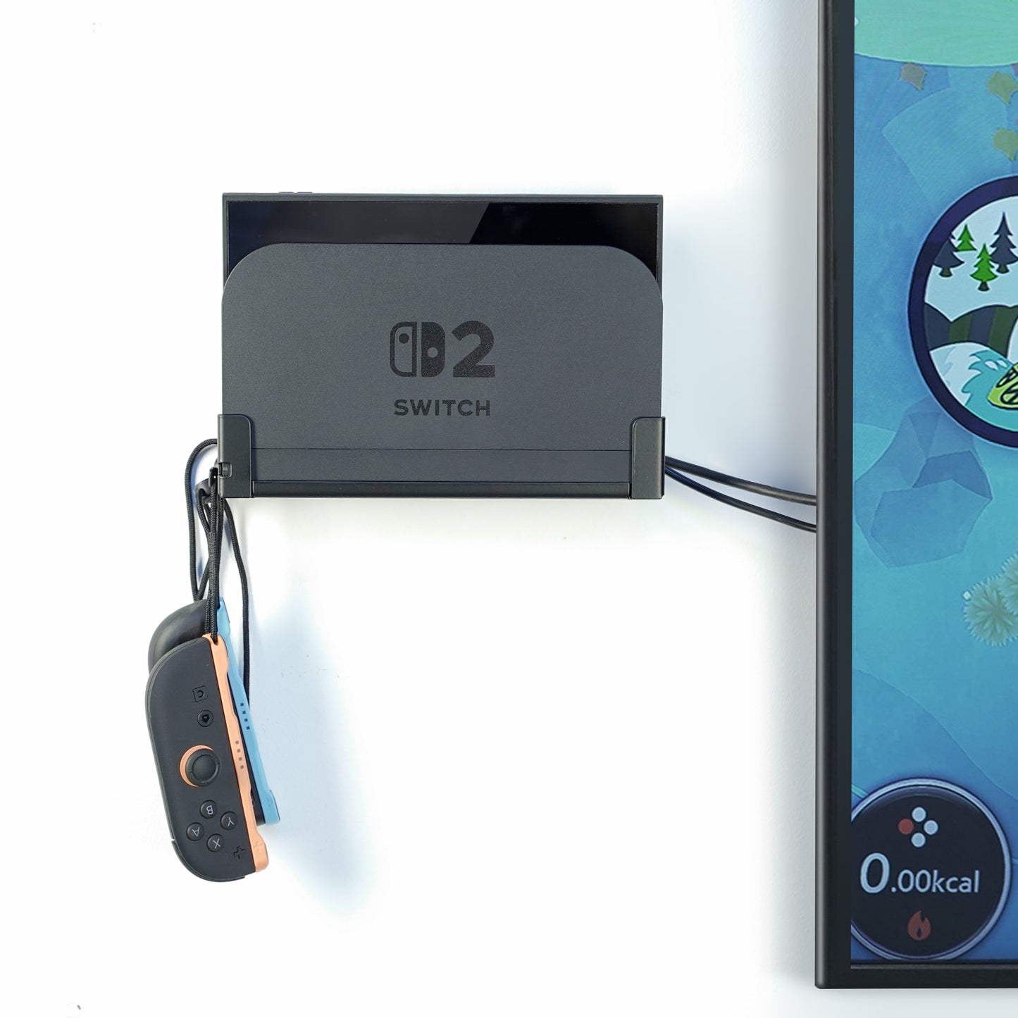 Monzlteck Wall Mount Bracket for Nintendo Switch 2 Dock, Left Side TV Mount, Metal Construction, Space-Saving Design