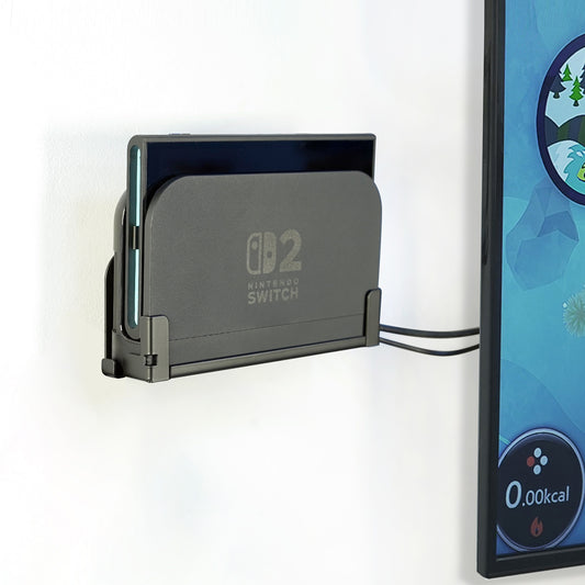 Monzlteck Wall Mount Bracket for Nintendo Switch 2 Dock, Left Side TV Mount, Metal Construction, Space-Saving Design