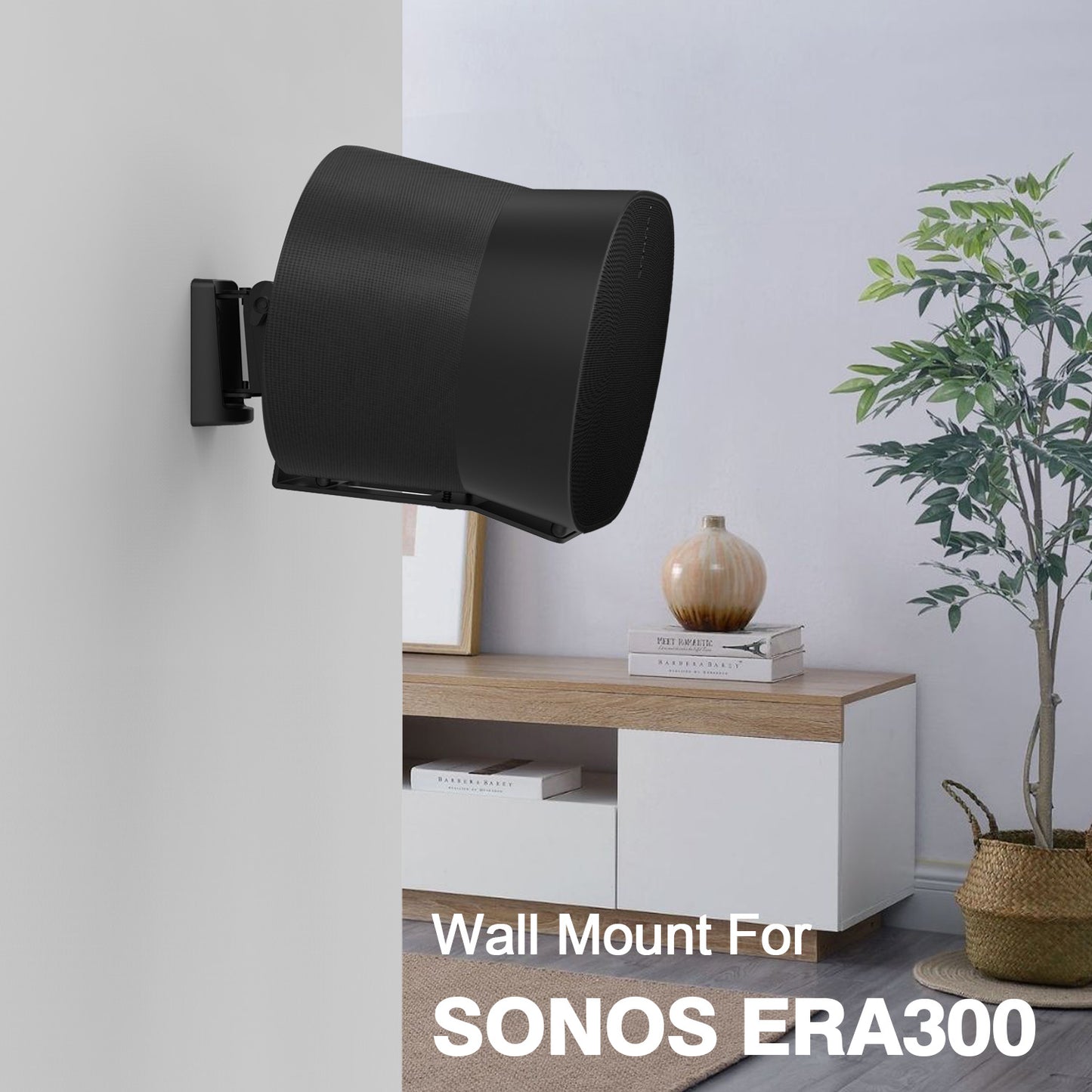 Monzlteck Sonos Era 300 Wall Mount Bracket – All-Metal Heavy Duty Steel, Adjustable Angle (-22° to 3° Tilt, ±45° Swivel)