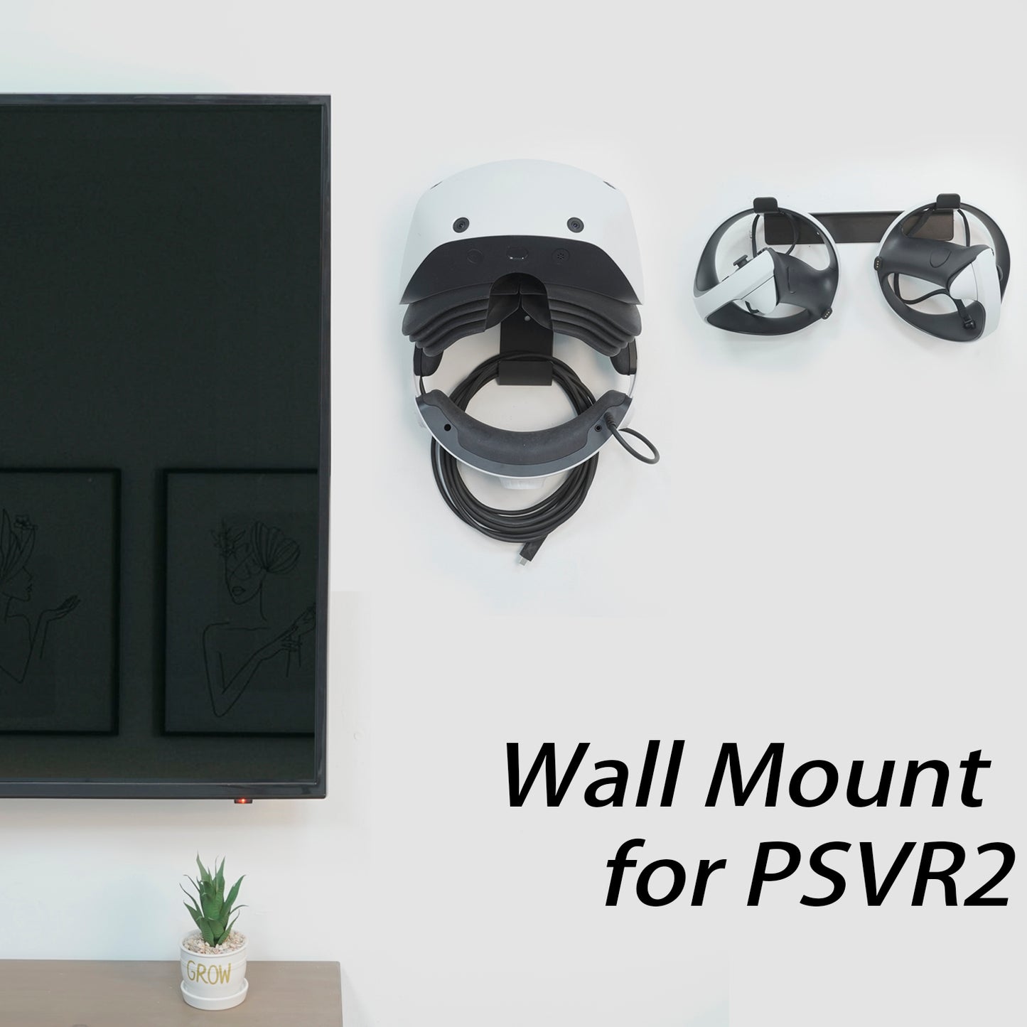 Monzlteck PSVR2 headset controller wall mount,compatible with PSVR1