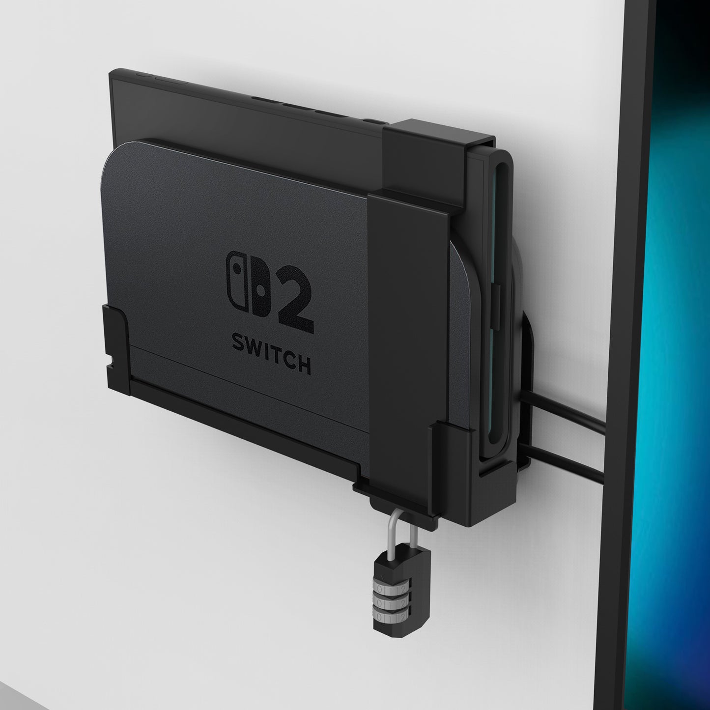 Monzlteck Heavy Duty Anti-Theft Wall Mount for Switch2 – Secure Lockable Metal Bracket with Password Lock ，Includes Mounting Hardware