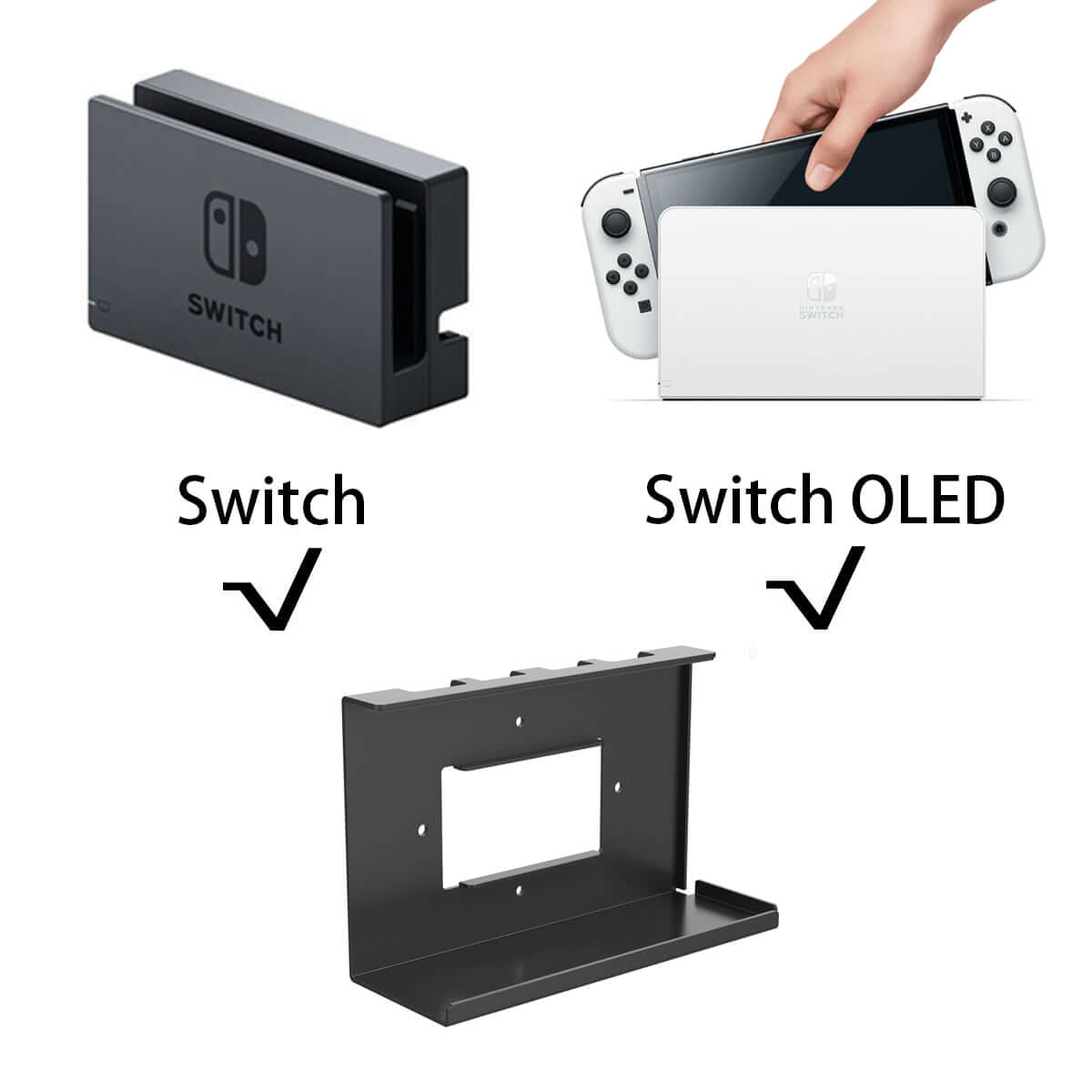 Monzlteck Wall Mount For Nintendo Switch OLED Model,Compatible With Switch Original