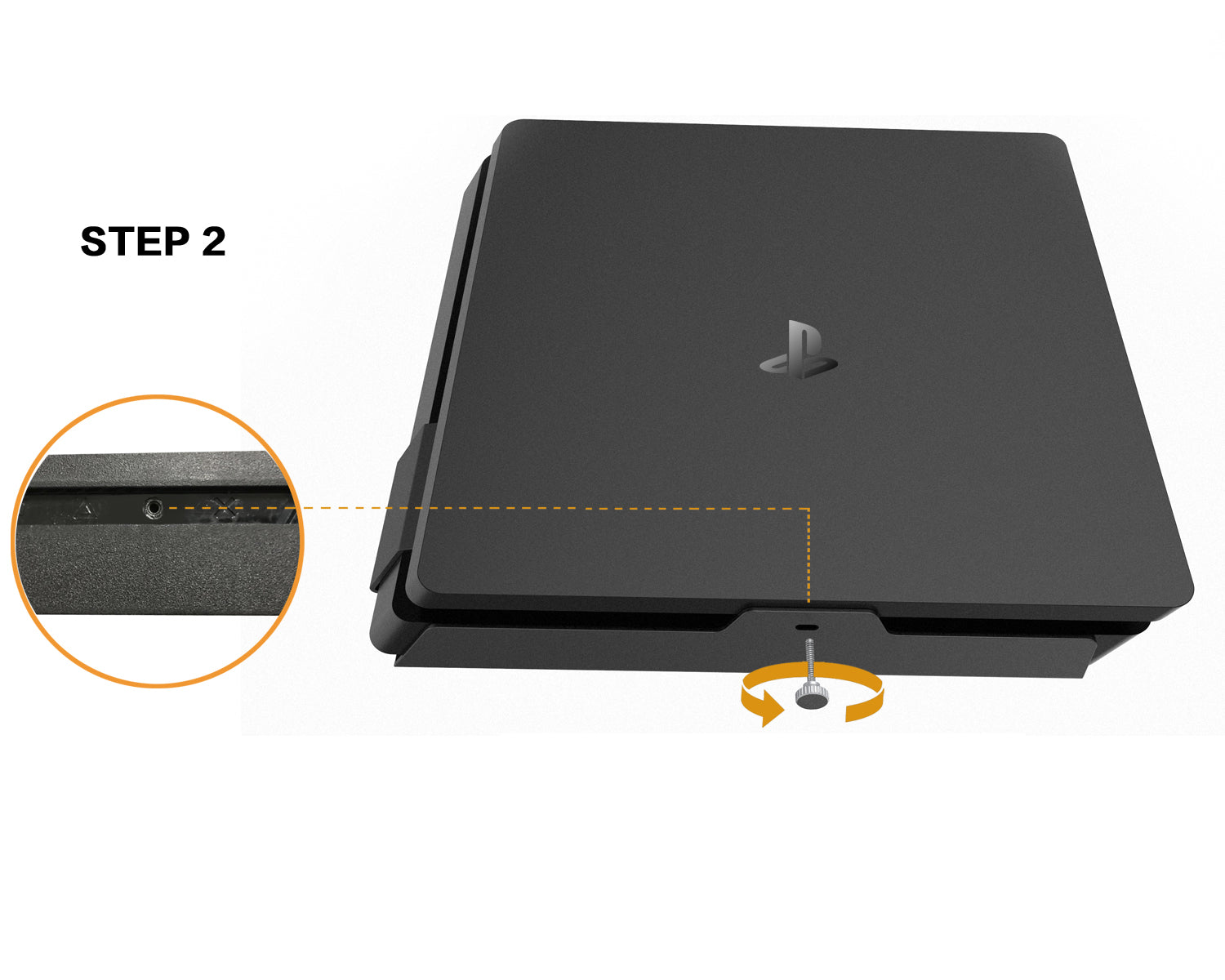  Monzlteck Nuevo soporte de pared para PS-4 Slim, cerca o detrás  de TV, ahorro de espacio, personalizado para adaptarse perfectamente a  PlayStation4 Slim, fácil de instalar : Videojuegos